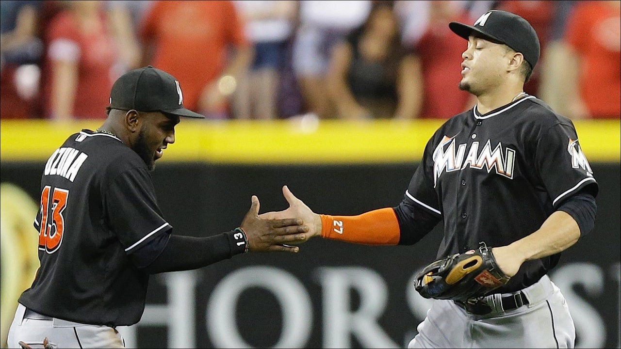 Stanton's Home Run Derby preview tops Leake, Reds